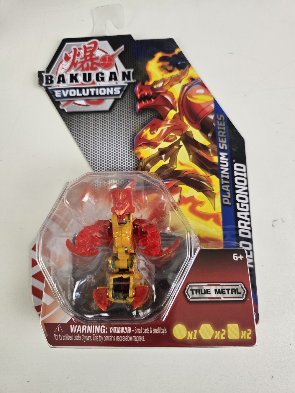 Bakugan Evolutions Platinum Series Red & Yellow Dragonoid Figure